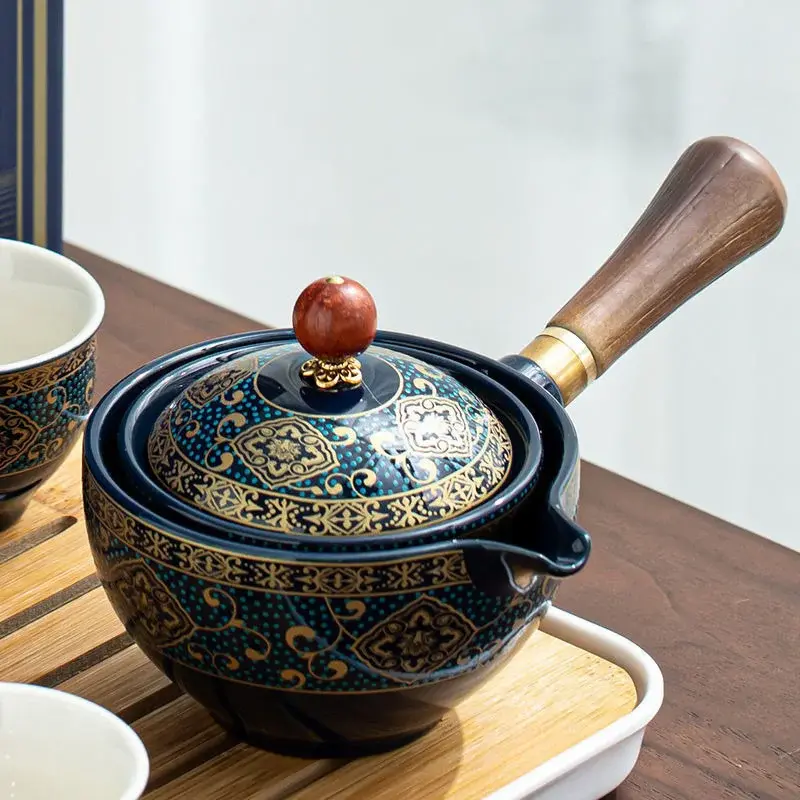 360° Rotation Tea Maker Portable travel Teaware set Ceramic Tea Cup Teapot Infuser for Puer Chinese Gongfu Tea Outdoor Teaware