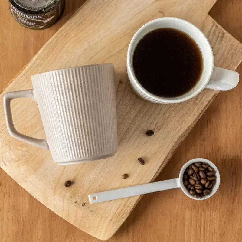 500ml Nordic Ceramic Mug Matte Relief Milk Coffee Cup with Handle Home Office Practical Water Cup Solid Color Striped Shape