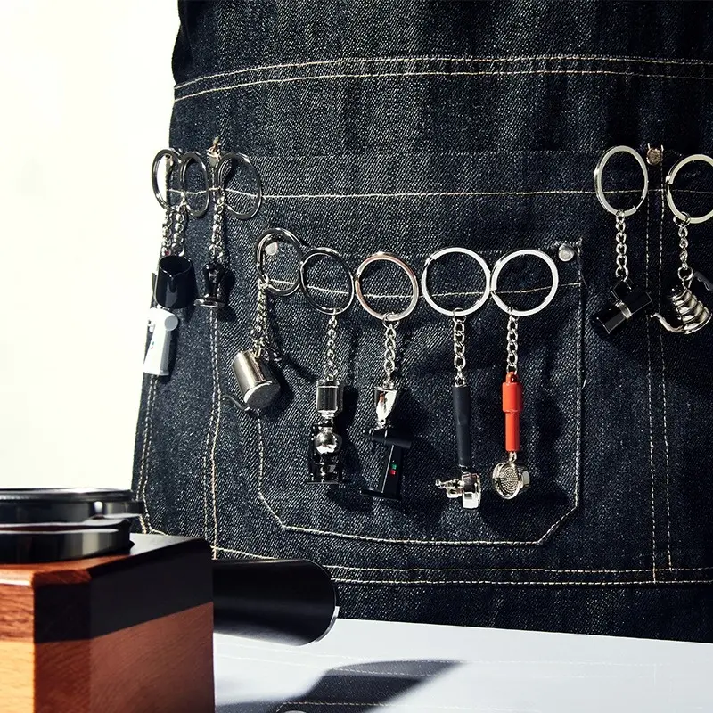 Coffee Supplies Key Chain Fashion Zinc Alloy Key Chain Coffee Appliance Accessories Design Key Chain Decoration Holiday Gift