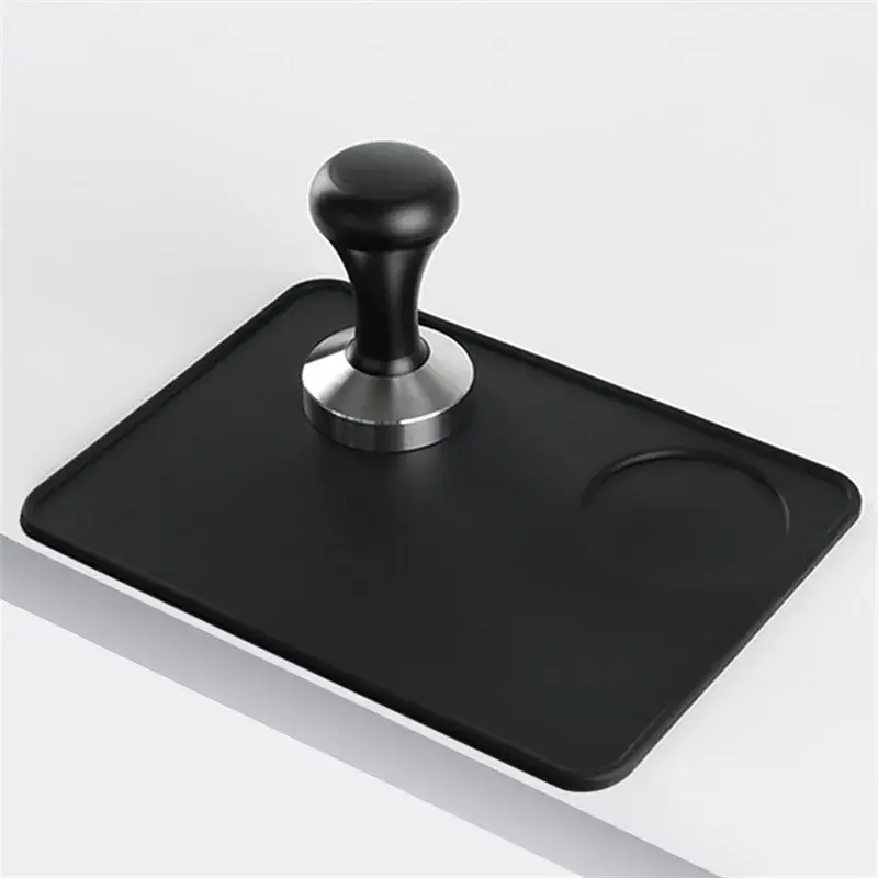 Anti-skid Coffee Tamper Mat Food Grade Silicone Espresso Coffee Tamping Rest Holder Corner Edge Pad for Office Bar Coffee Shop