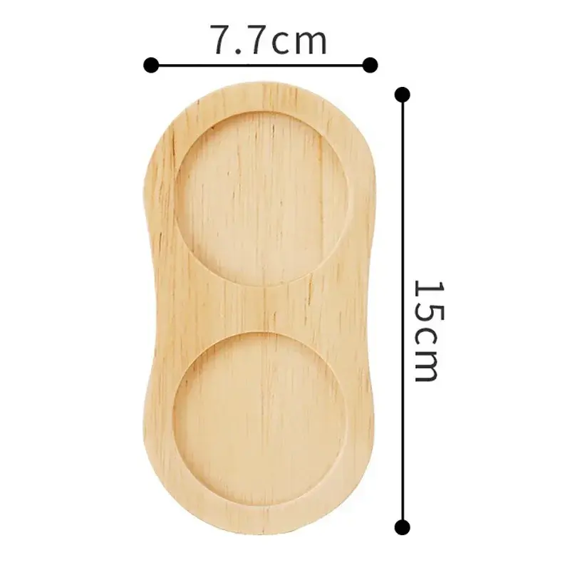 Wood Pepper Mill Tray Bamboo Salt Pepper Shaker Stand Tray Double Hole Base Tea Tray Home Decor Seasoning Bottle Storage Holder