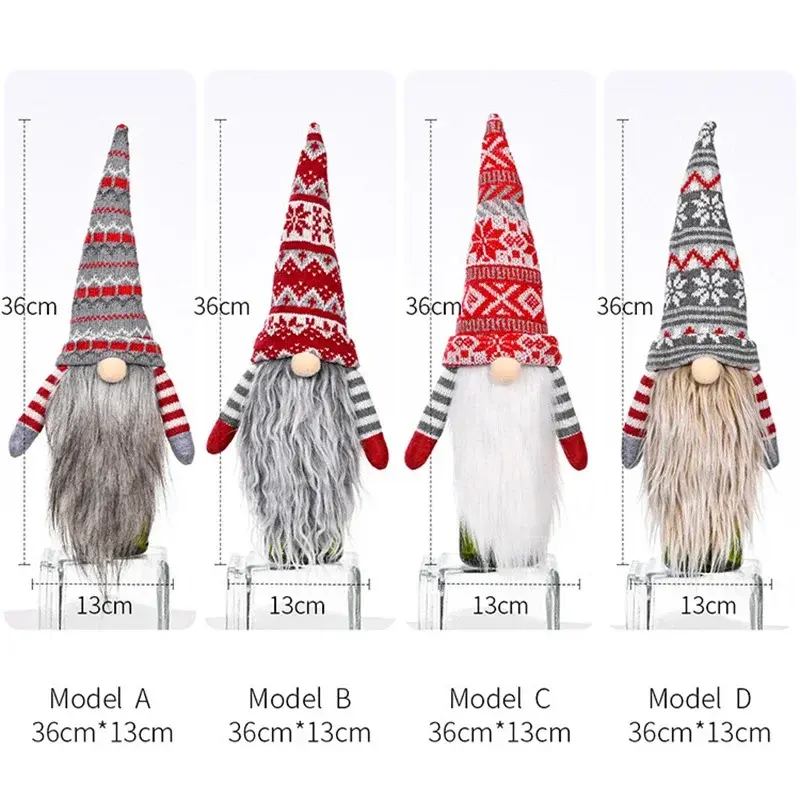 Merry Christmas Gnome doll Wine Bottle Cover Navidad Decor for Home Faceless doll Wine Bottle Bag Dining Table Decor Xmas Gift