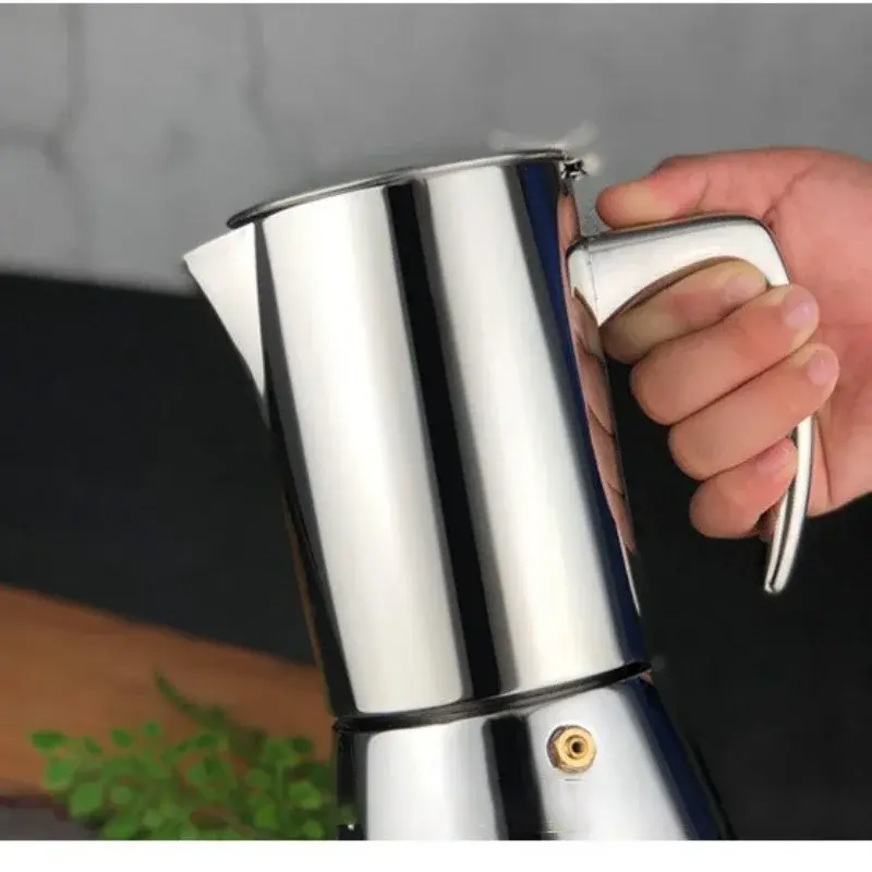 200ml/300ml Portable Coffee Pot 304 Stainless Steel Moka Pot Kitchen Coffee Bar Percolator Drink Kettle Camping Coffee Utensil