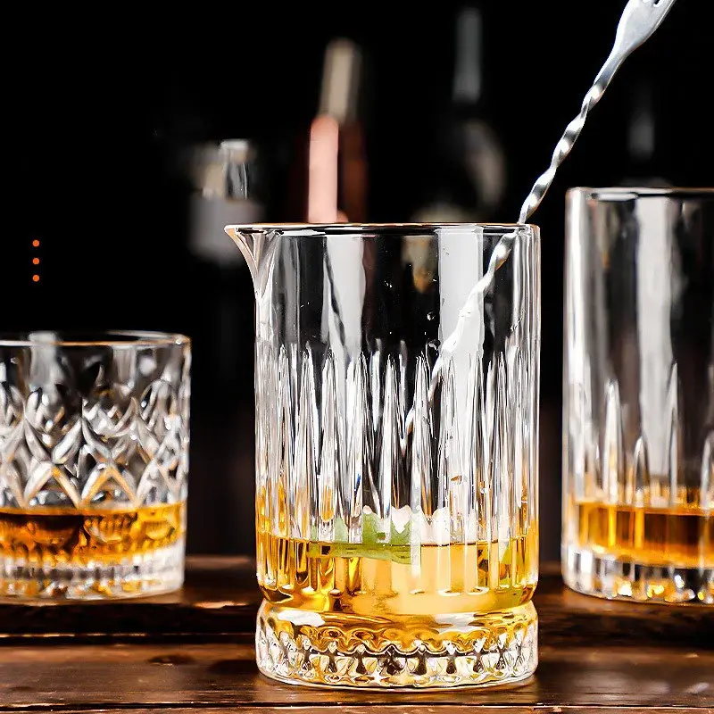 Whiskey Glass Cup 700ml Cocktail Shaker Professional Cocktail mixing cups Crystal Glass Stirring Cup Bartender Mixing Bar tool