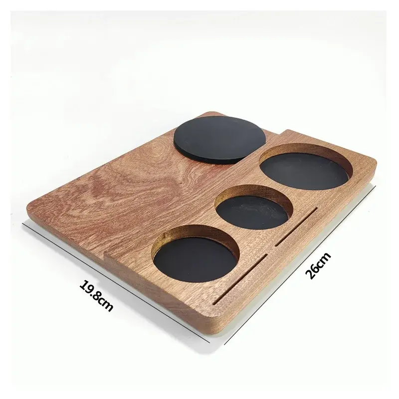 51MM/54MM/58MM Coffee Tamper Mat Station Stand Sapele Wood Portafilter Holder Support Base Rack Barista Espresso Accessories
