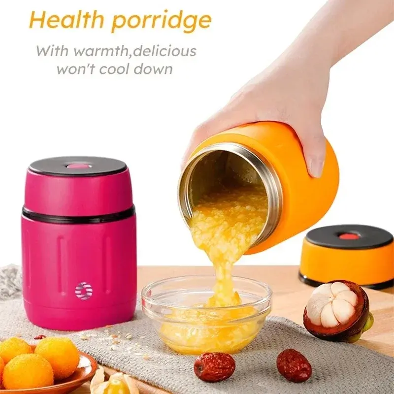 750ML 316 Stainless Steel Vacuum Lunch Box Double-wall Food Thermos Soup Cup Breakfast Cup with Spoon Camping Food Containers