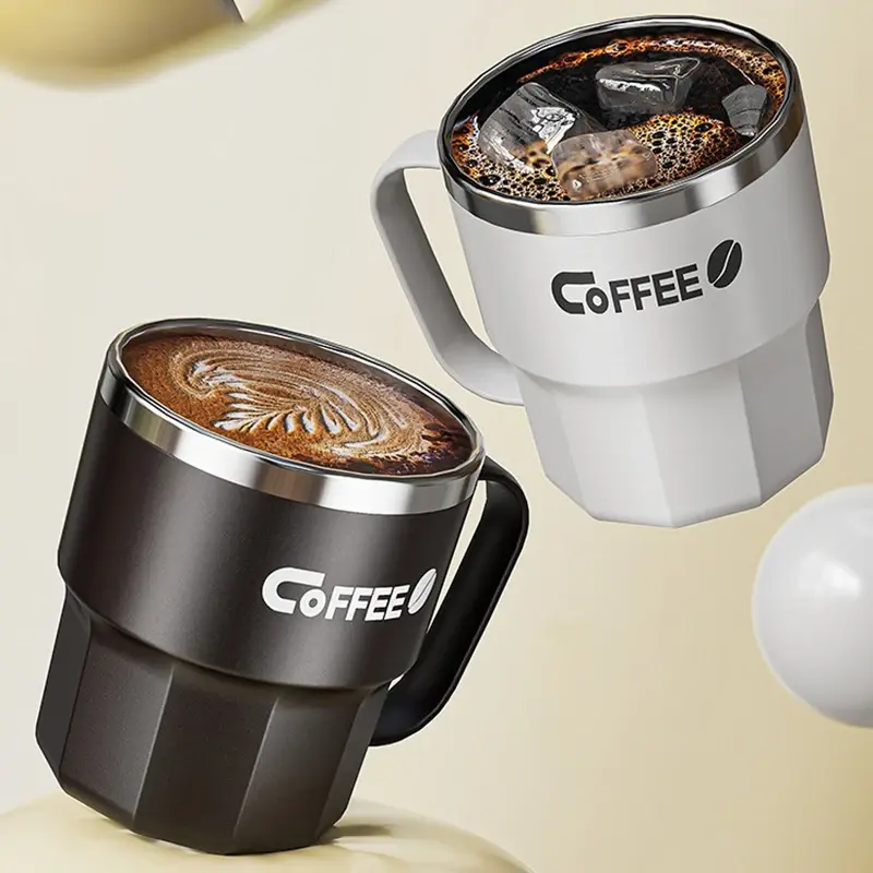 400ml Coffee Mug with Lid 304 Stainless Steel Cold and hot drinks Cup Dual-walled Insulated Vacuum Water Cup Portable Travel Cup
