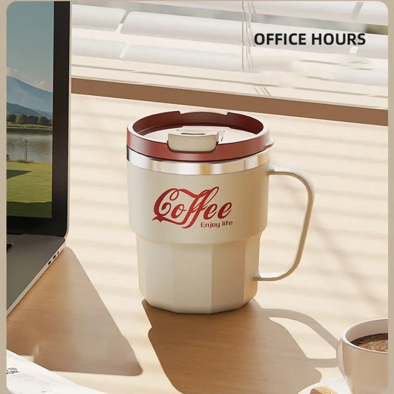 400ml Coffee Mug with Lid 304 Stainless Steel Cold and hot drinks Cup Dual-walled Insulated Vacuum Water Cup Portable Travel Cup