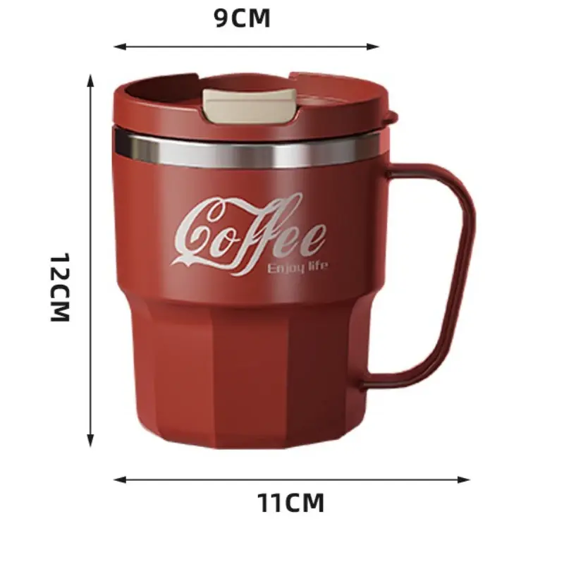 400ml Coffee Mug with Lid 304 Stainless Steel Cold and hot drinks Cup Dual-walled Insulated Vacuum Water Cup Portable Travel Cup