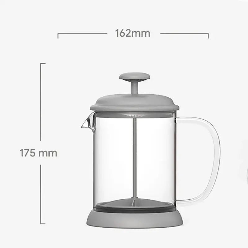 600ML Mini Glass French Press Pot Heat-resistant Hand-Poured French Coffee/tea Pot Stainless Steel Filter Net Coffee Drinkware