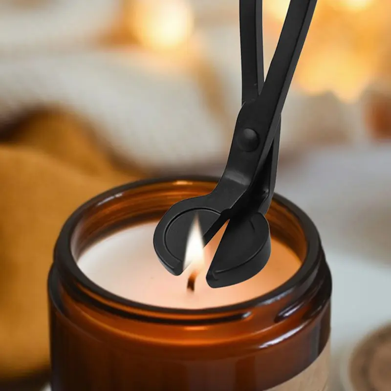 4Pcs/set Candle Wick Trimmer Scissors Extinguisher Hooks Candle Accessories with Tray Stainless Steel Wick Trimmer Dipper Tool