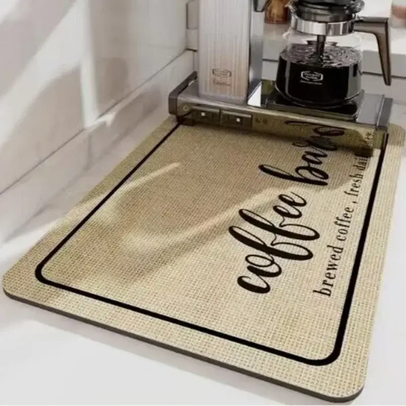 Dining Table Non-slip Mat Coffee bar Kitchen Drainage Mat Water Absorbent Insulated Tableware Mat Living Room Bar Decoration