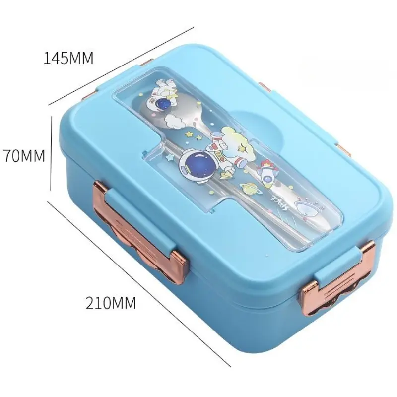 Compartment Bento Lunch Box for Kids Girls Cartoon pattern Portable Students Bento Box with Fork Spoon Sandwich Snack Food Box
