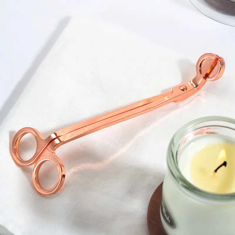 4Pcs/set Candle Wick Trimmer Scissors Extinguisher Hooks Candle Accessories with Tray Stainless Steel Wick Trimmer Dipper Tool