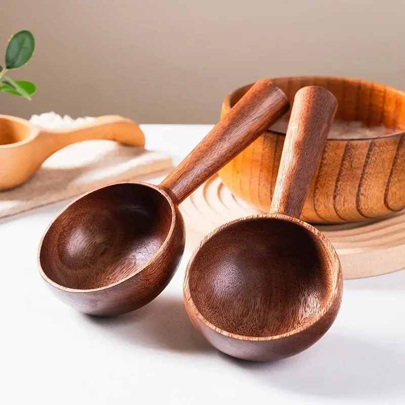 Long-handled Ladle Water Ladle Wooden Kitchen Rice Washing Tool Rice Spoon Water Spoon Powder Soup Spoon Household Kitchen Tools