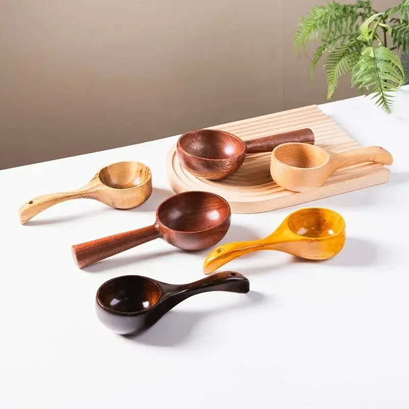 Long-handled Ladle Water Ladle Wooden Kitchen Rice Washing Tool Rice Spoon Water Spoon Powder Soup Spoon Household Kitchen Tools