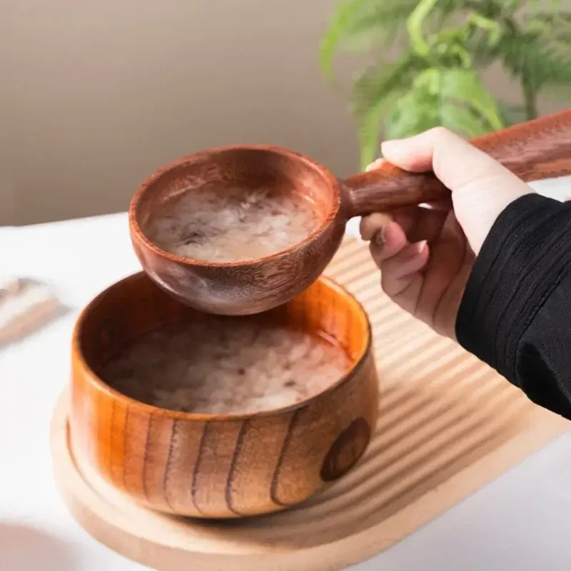 Long-handled Ladle Water Ladle Wooden Kitchen Rice Washing Tool Rice Spoon Water Spoon Powder Soup Spoon Household Kitchen Tools