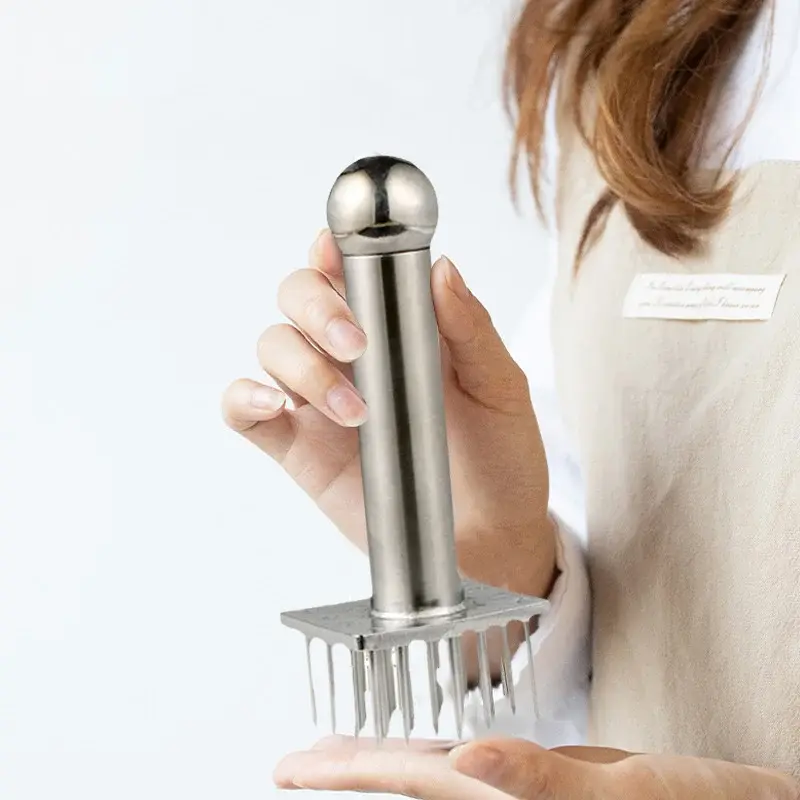 Kitchen Loose Tender Meat Needle Stainless Steel Profession Cooking Meat Tenderizer Tool For Beef Tender Steak Pork Chop Hammer