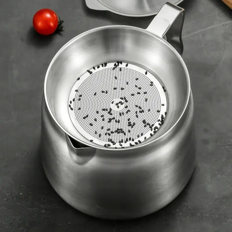 304 Stainless Steel Oil Filter Pot with Lid Deep Fryer Pasta Strainer Basket Chicken Fried Food Strainer Household Kitchen Tools