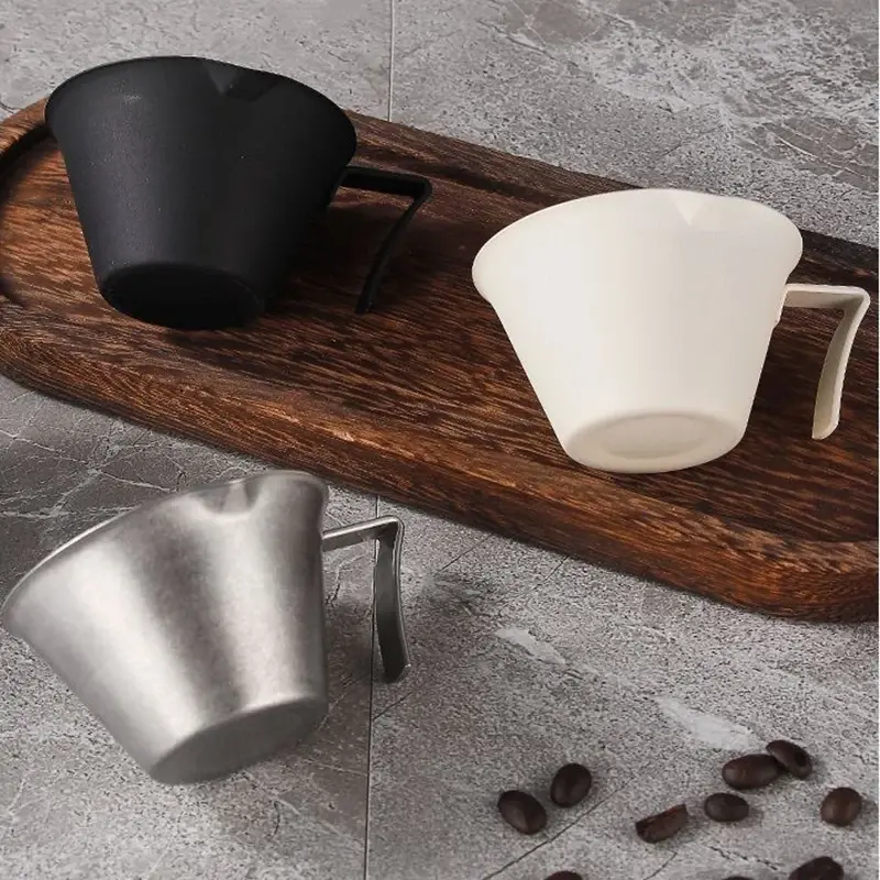 304 Stainless Steel Coffee Extraction Cup 100ML Espresso Extraction Cup with Guide Spout Practical Ounce Cup Cafe Accessories