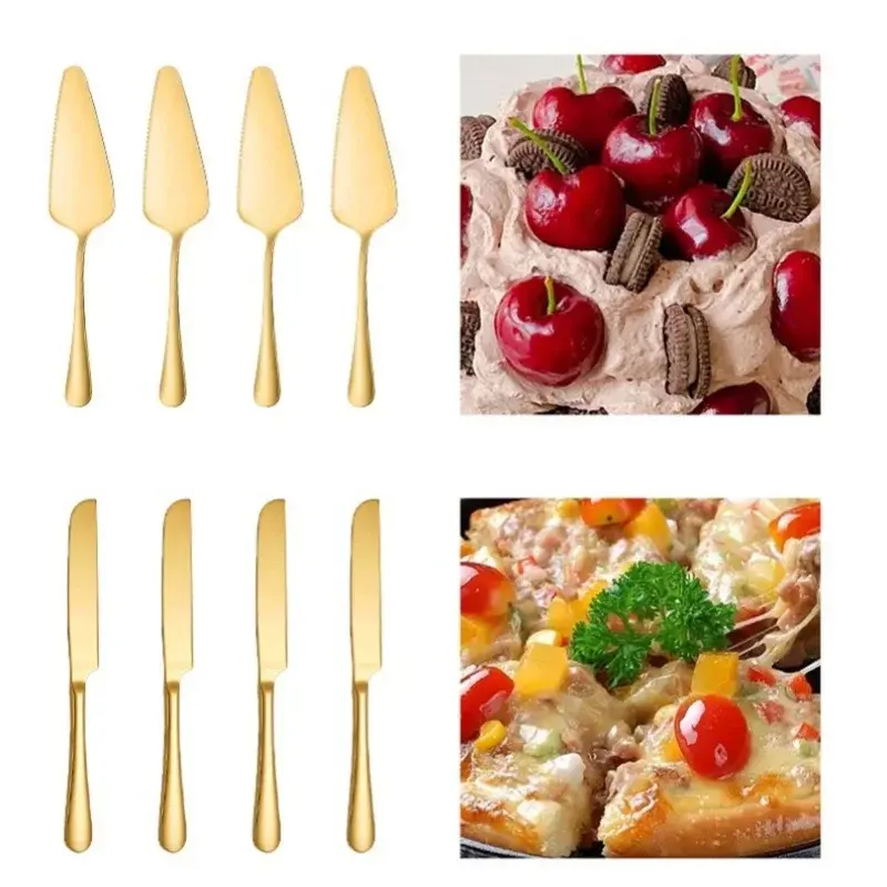 2/4Pcs Cake Knife Spatula Set Spatula Steak Spatula Bread Cutting Tool Cheese Knife Pie Pizza Stainless Steel Baking Tool Gift