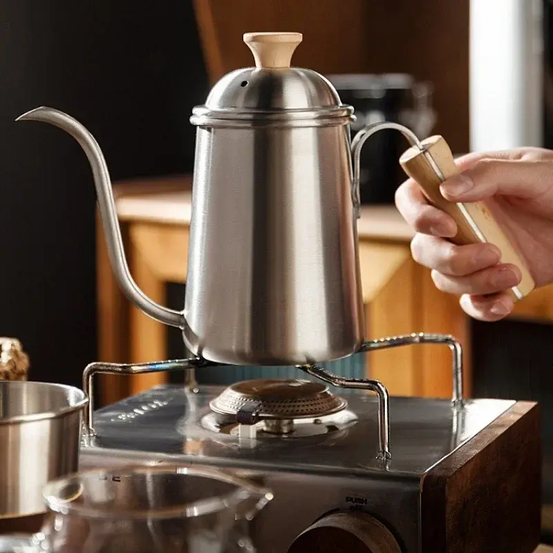 650ML Hand Brewed Coffee Pot Long Narrow Spout Handle Stainless Steel Kettle Camping Tableware Teapot Coffee Brewing Accessories