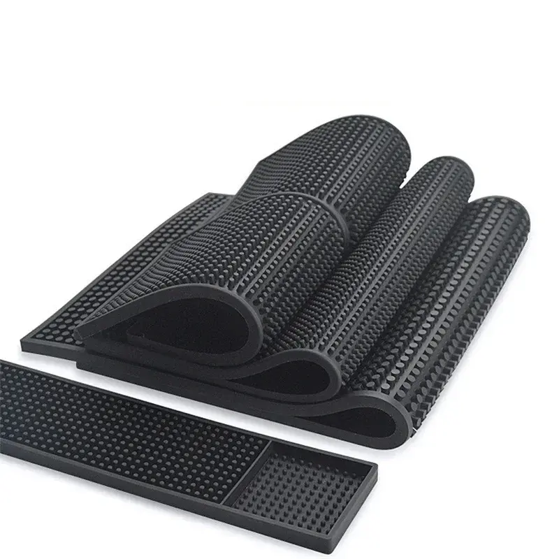 PVC Anti-slip Drain pad Cafe Bar Mats Coffee Maker Countertop Spill Mat Waterproof Heat Resistant Coaster Drain Mat for Home Bar