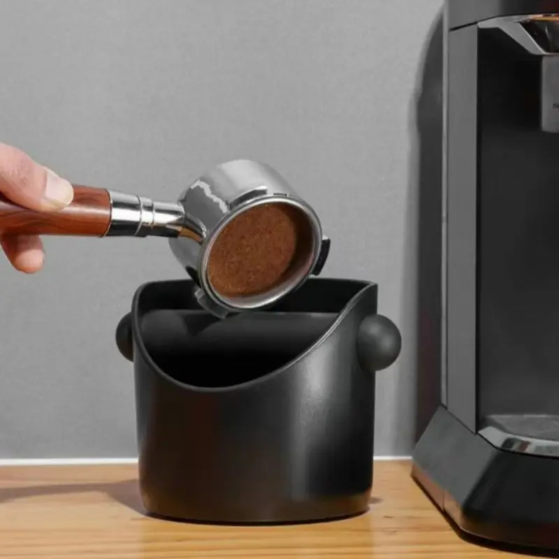 2pcs Coffee Knock Box Shock-Absorbent Coffee Grind Waste Bin for Coffee Grounds Removable Knock Bar Anti-slip Espresso Dump Bin