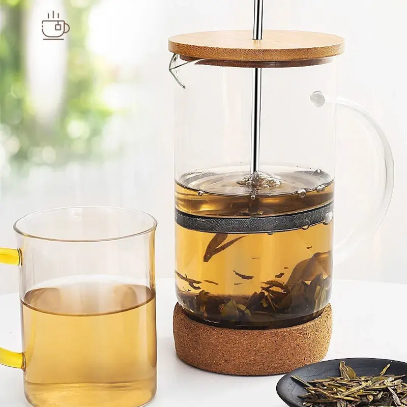 350-1000ML French Press Coffee Pots With Filter High Borosilicate Glass Heat-Resistant Coffee Brewer Milk Foam Frother Pots