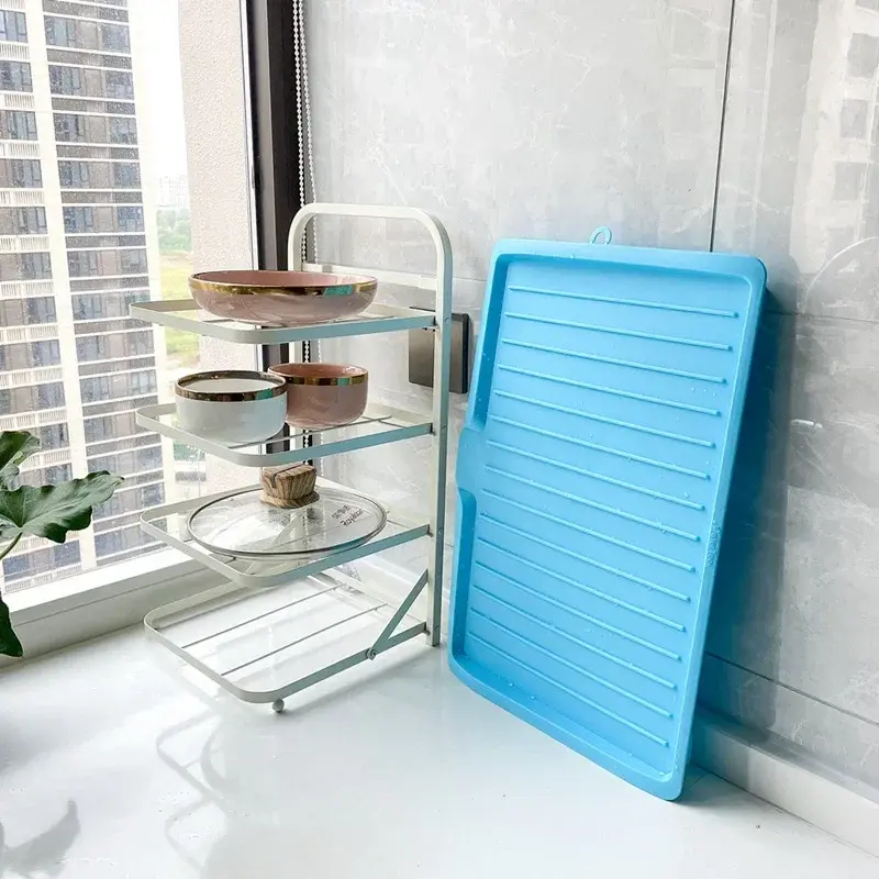 Tableware Drain Rack Multi-functional Plastic Drain Tray Fruit Vegetable Drain Tray Countertop Bowl and Chopsticks Storage Rack