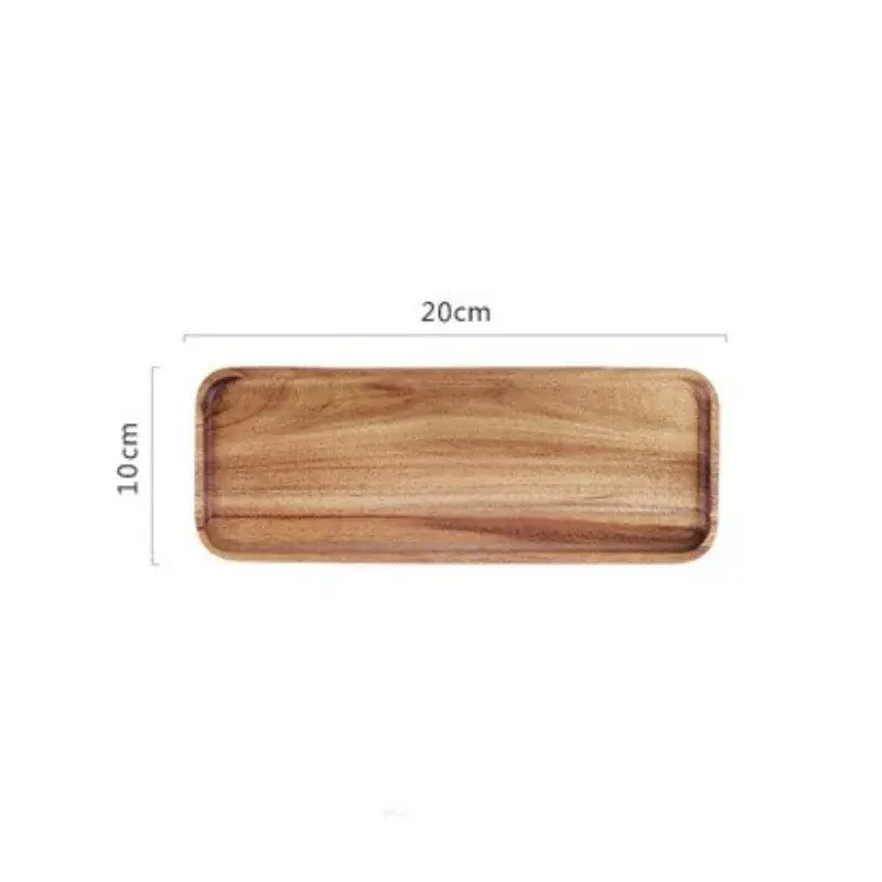 Acacia Wood Coffee Dish Sushi Food Tray Decorative Wooden Plate Breakfast Bread Fruit Dessert Plate Kung Fu Tea Tray Tableware