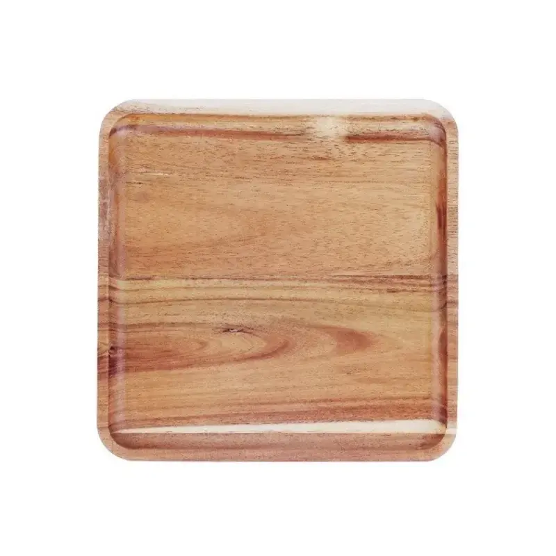 Acacia Wood Coffee Dish Sushi Food Tray Decorative Wooden Plate Breakfast Bread Fruit Dessert Plate Kung Fu Tea Tray Tableware