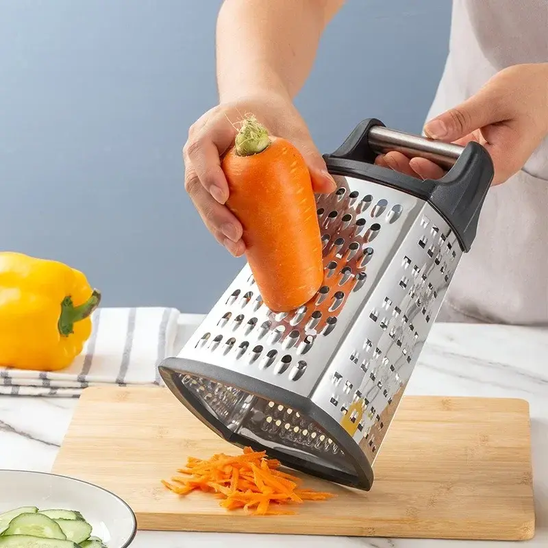 Stainless Steel Four-side Grater with Container Box Vegetable Slicer Potato Cheese Grater Kitchen Multipurpose Vegetable cutter