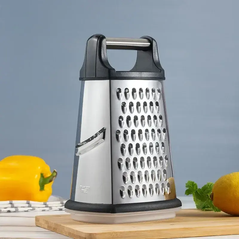 Stainless Steel Four-side Grater with Container Box Vegetable Slicer Potato Cheese Grater Kitchen Multipurpose Vegetable cutter