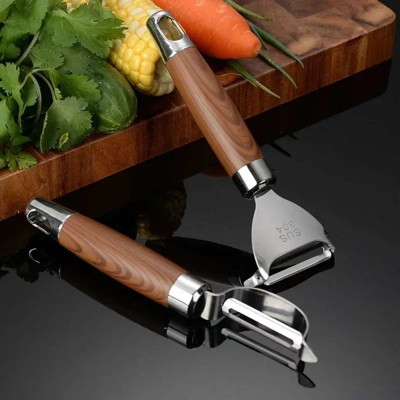 304 Stainless Steel Peeler Rosewood Handle Vegetables Grater Multifunctional Potato Peeler Fruit Grater Kitchen Peeling Gadget