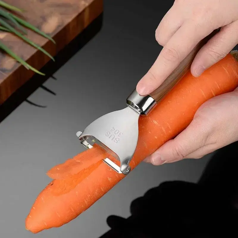 304 Stainless Steel Peeler Rosewood Handle Vegetables Grater Multifunctional Potato Peeler Fruit Grater Kitchen Peeling Gadget