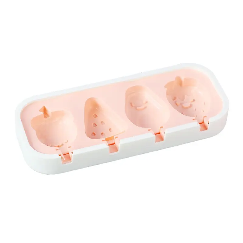 Cartoon Animals Silicone Ice Cream Mold Easy Popsicle Molds with Lid and sticks DIY Homemade Ice Lolly Ice Cream Bar Pop Molds