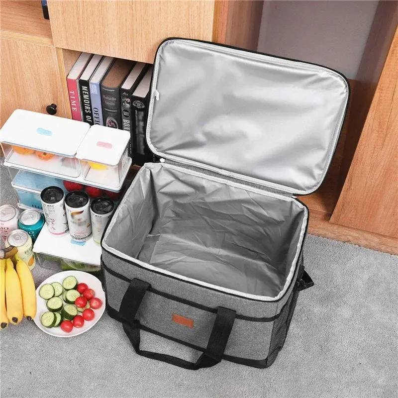 35L Large Capacity Collapsible Cooler Bag Multifunctional Insulated Picnic Lunch Bag for Outdoor Travel Camping BBQ Family Party