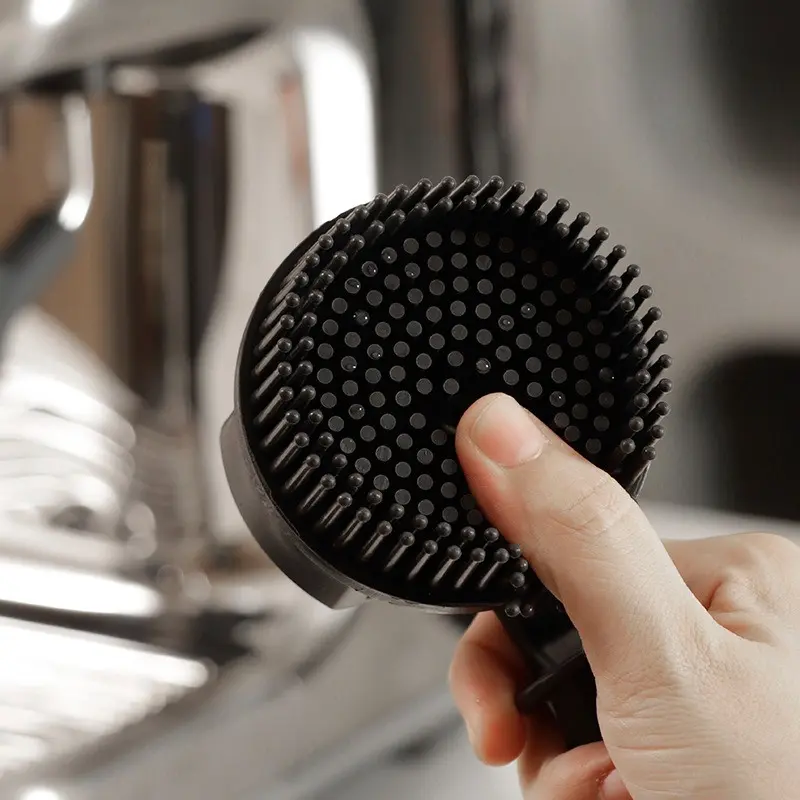Coffee Machine Cleaning Brush Silicone Circular Head Coffee Brush 51mm 58mm Espresso Group Head Cleaning Brush Detachable Brush