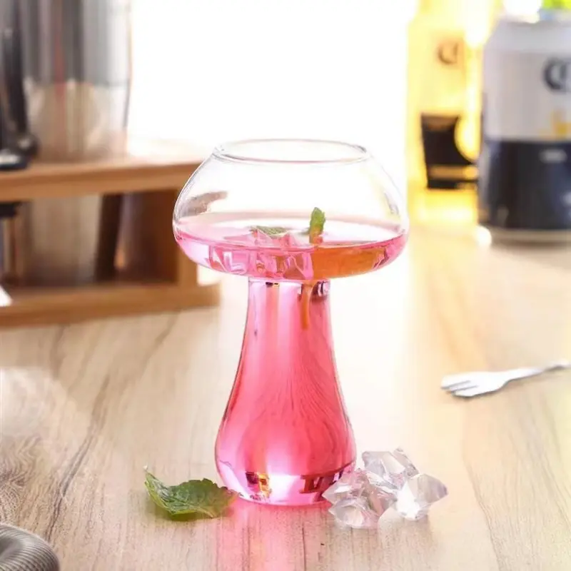 Creative Mushroom Cocktail Glass Cups Transparent drinks Beer Wine Glasses Coffee Cups Drinkware for Bar Parties Home Drinking ﻿