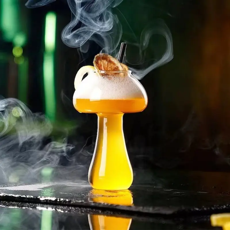 Creative Mushroom Cocktail Glass Cups Transparent drinks Beer Wine Glasses Coffee Cups Drinkware for Bar Parties Home Drinking ﻿