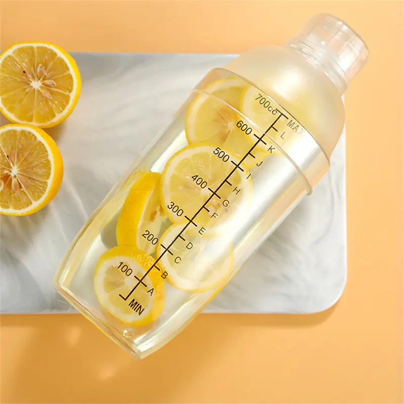 PC resin Cocktail Shaker Martini Hand Shaker Cup with Scales 350ml/500ml/700ml/1000ml Milk Tea Wine Drink Shaker Mixer Bar Tool