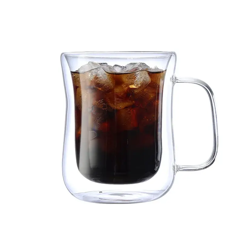 Double Wall Glass Transparent Coffee Mugs High borosilicate Glass Mugs Anti-scald Heat Insulation Milk Water Cup Juice Tea Cups