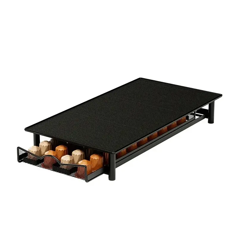 Practical Coffee Capsules Drawer Coffee Pod Holder 40pcs Capsules Organizer Storage Drawer Shelves Home Coffeeware Accessories