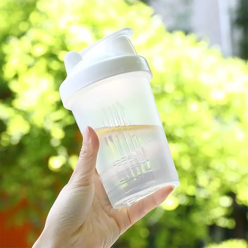 Sports water cup with Shaker Balls Leak Proof Drink Shaker Bottle Whey Protein Powder Mixing Bottle Fitness Gym Shaker Drink Cup