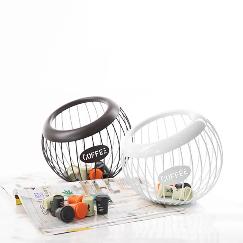 Iron Coffee Capsule Holder Fruit Snack Storage Rack Multifunctional Hollow Coffee Pod Storage Rack Suitable for Home Cafes
