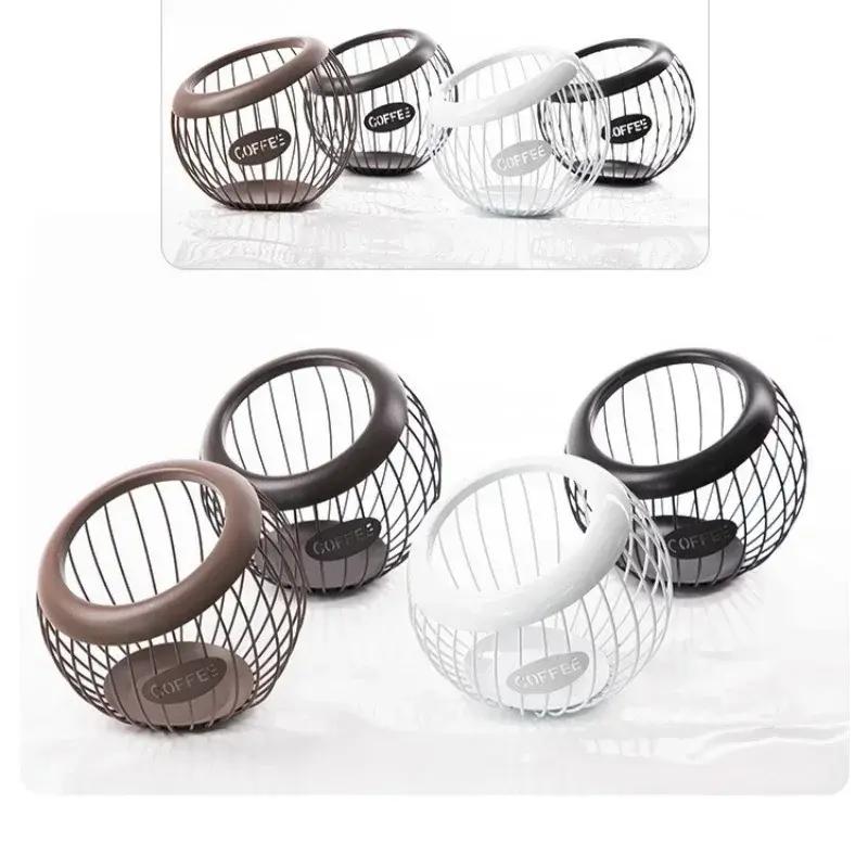 Iron Coffee Capsule Holder Fruit Snack Storage Rack Multifunctional Hollow Coffee Pod Storage Rack Suitable for Home Cafes