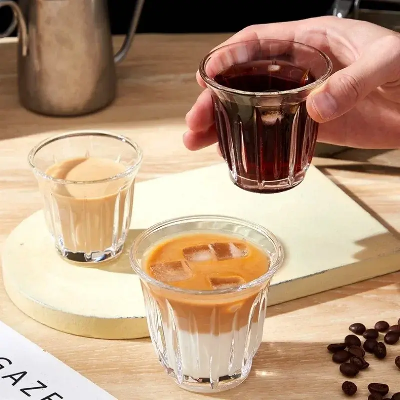 90/130/160/200ML Clear Glass Coffee Cup Heat-resistant Wedding Party Cocktail Beer Cup Breakfast Milk Cappuccino latté Glass Cup