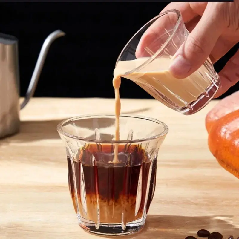 90/130/160/200ML Clear Glass Coffee Cup Heat-resistant Wedding Party Cocktail Beer Cup Breakfast Milk Cappuccino latté Glass Cup