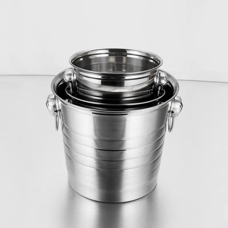 3/5L Stainless Steel Ice Bucket Wine Beer Cooler Bucket Ice Maker For KTV Bar Kitchen Party Barware Snack Bucket Container